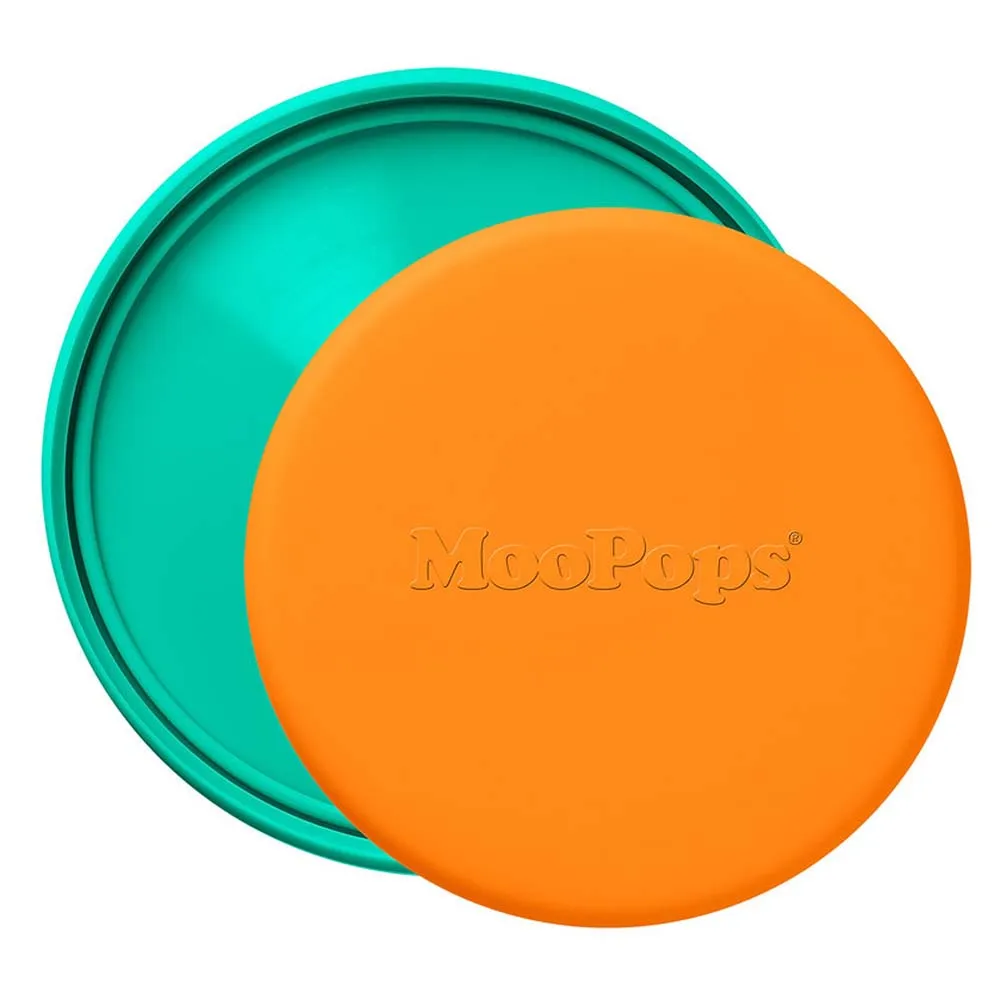 Reusable Tin Tops by MOOPOPS - Orange & Turquoise