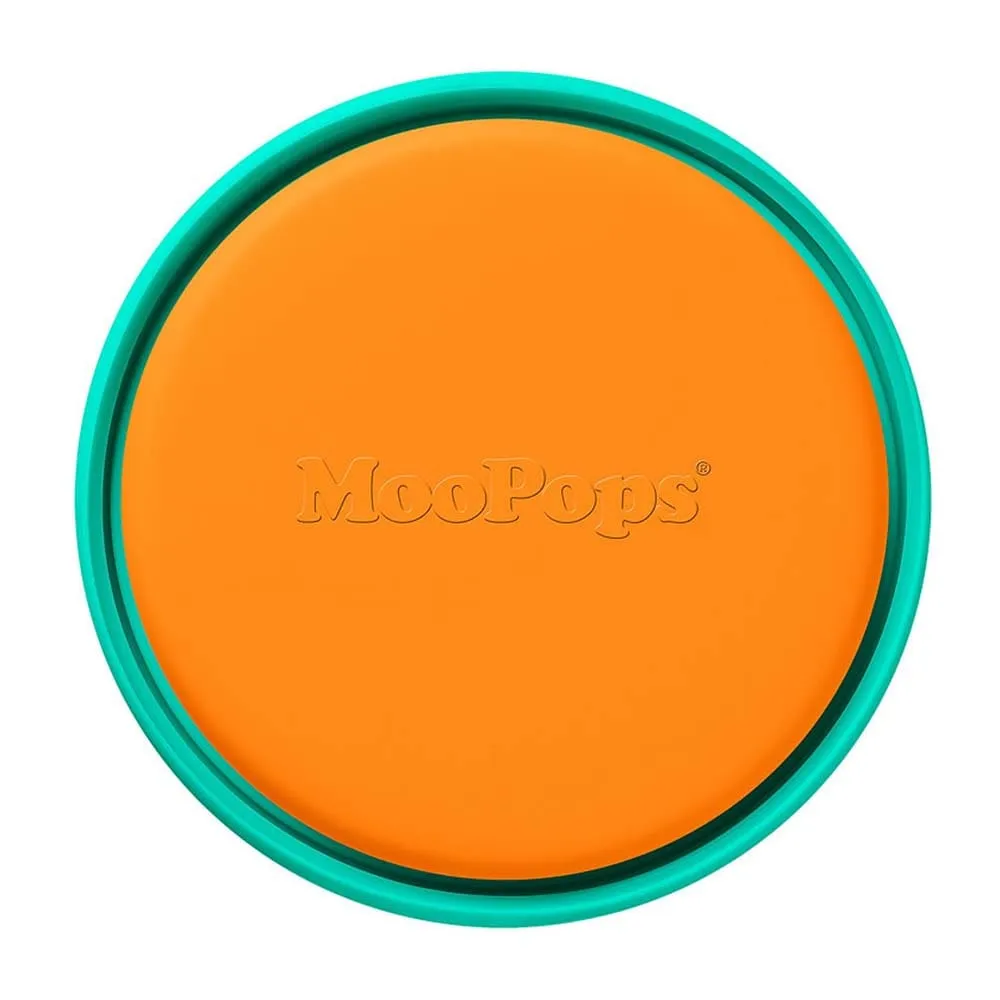 Reusable Tin Tops by MOOPOPS - Orange & Turquoise