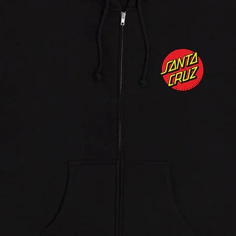 SANTA CRUZ Classic Dot Zip Hoodie Sweatshirts - Black