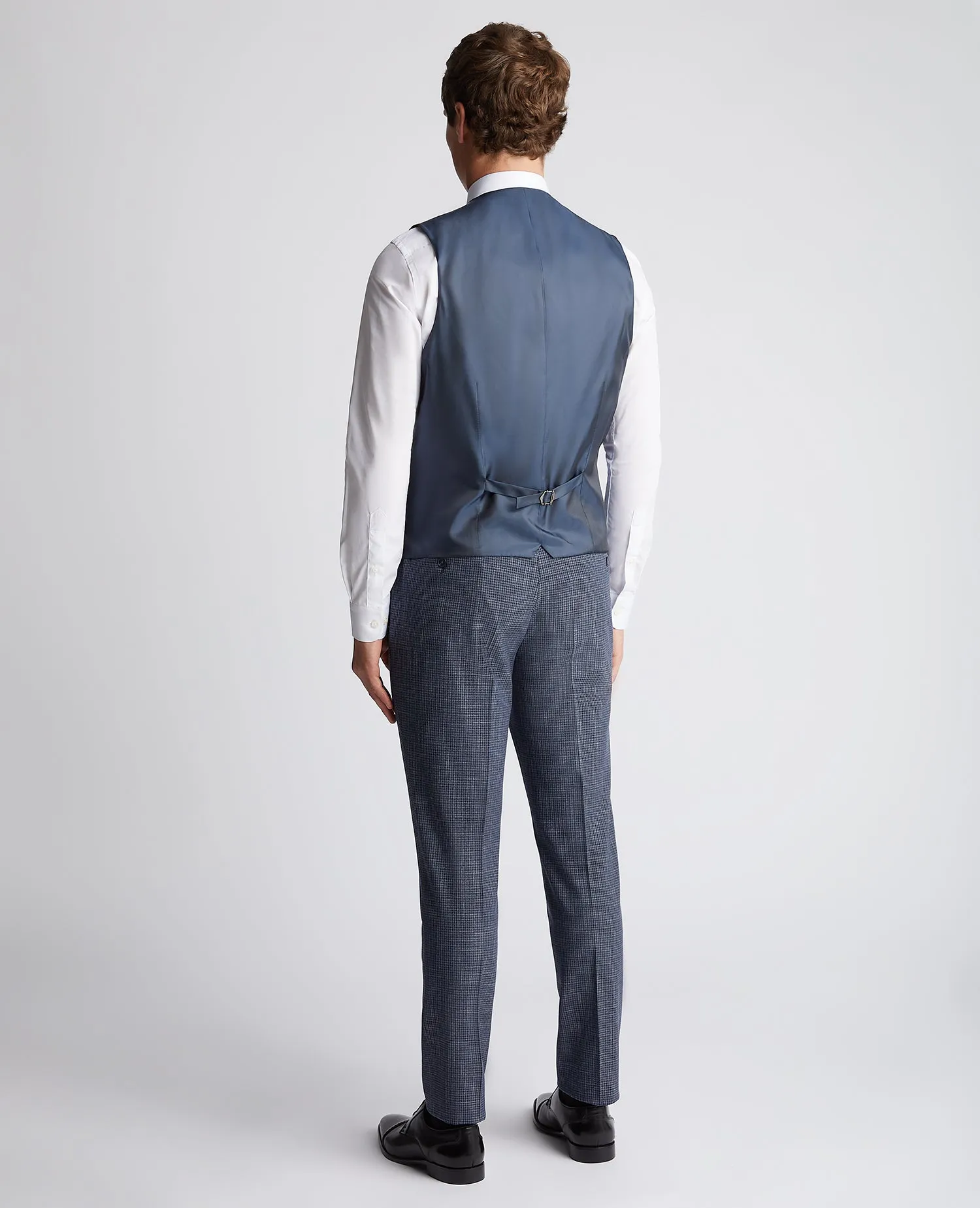 Slim Fit Checked Stretch Waistcoat