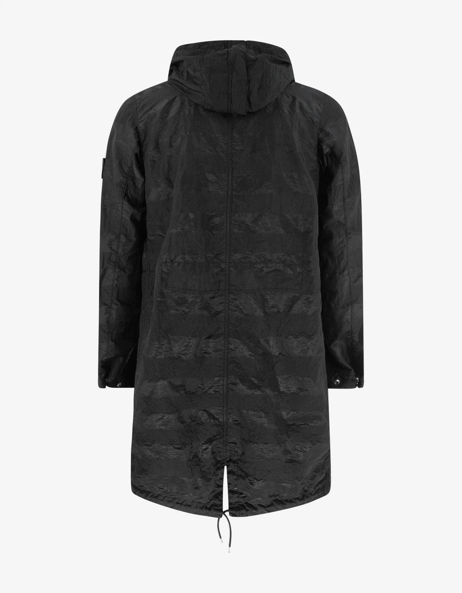 Striped Nylon Metal Black Parka