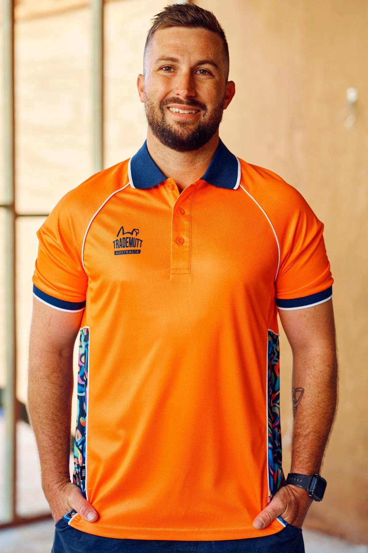 Unisex Orange Pearler Polo