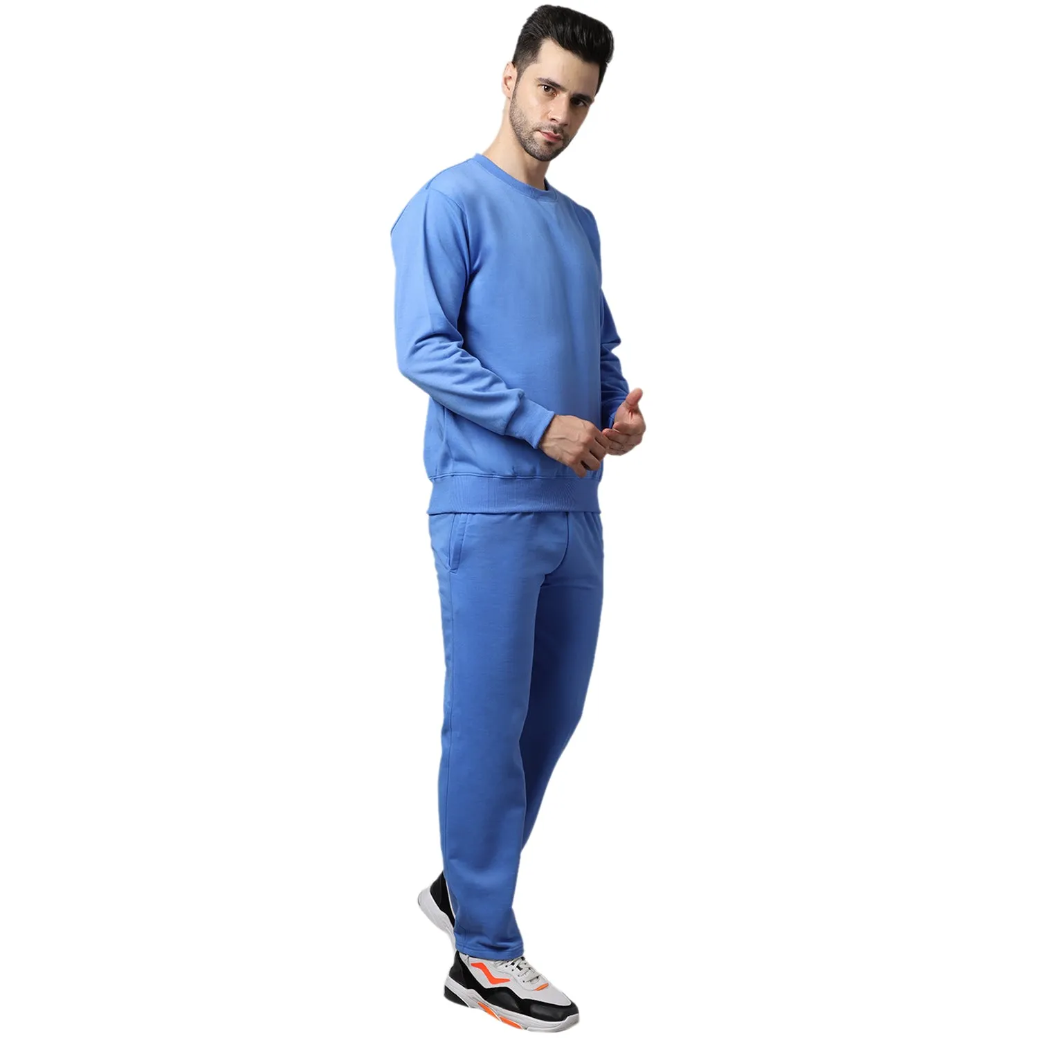 Vimal Jonney Fleece Sky Blue Tracksuit for Men