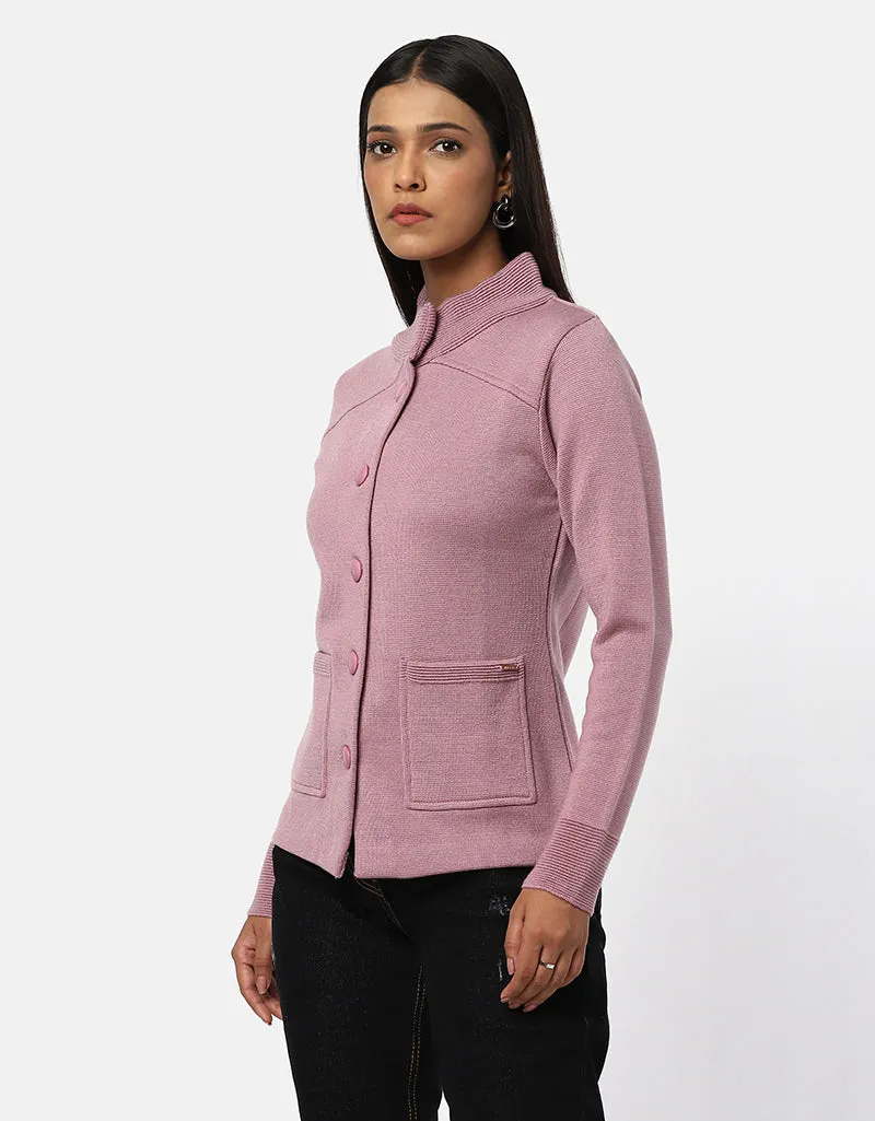 Women Woolen Ban Neck With Front Pocket