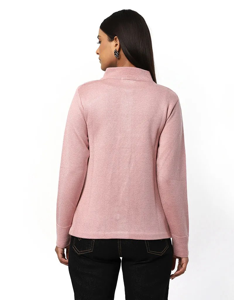 Women Woolen Ban Neck With Front Pocket