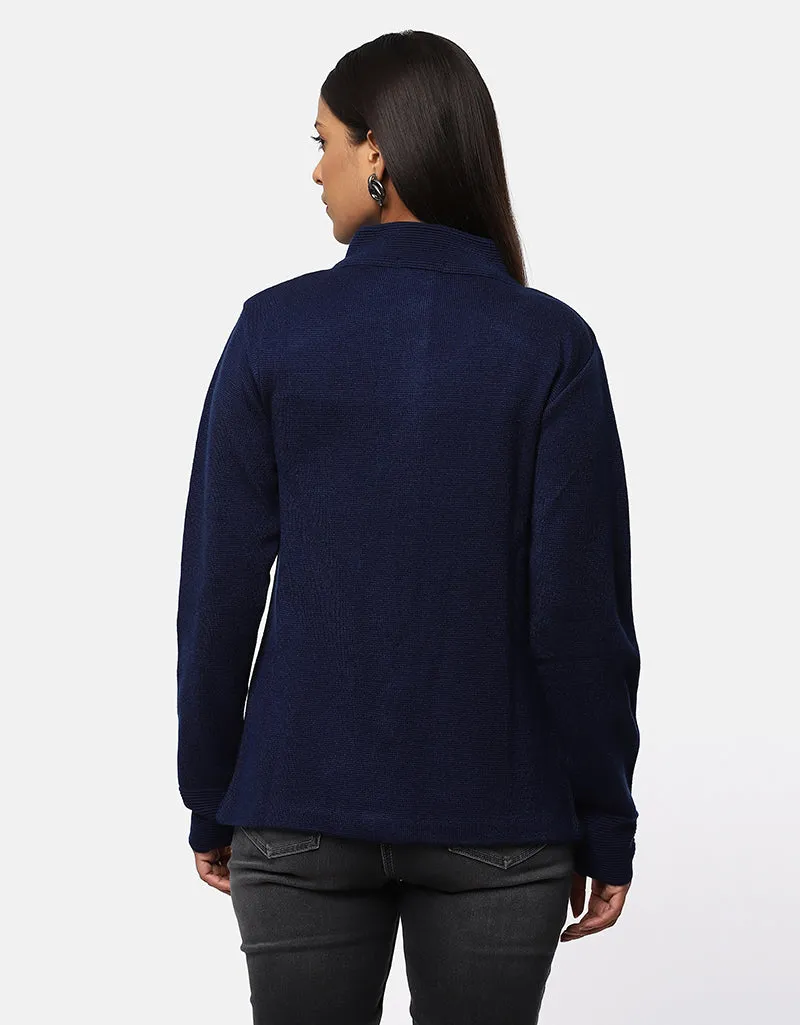 Women Woolen Ban Neck With Front Pocket