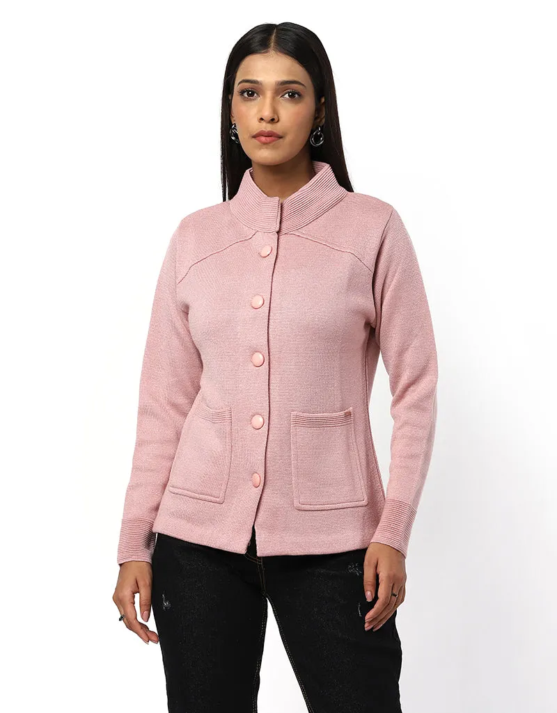 Women Woolen Ban Neck With Front Pocket